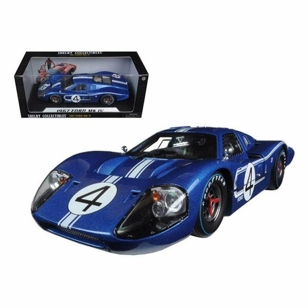 Shelby Collectibles 1967 Ford GT MK IV No.4 Blue LeMans 24 Hours L.Ruby D.Hulme 1-18 Diecast Model Car SC426